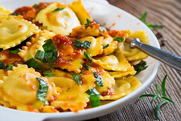 Ravioli with tomato sauce and basil | All Inclusive | Culinary and Wine ...